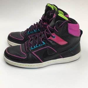 Nike Dunk High Top Black And Pink Faux Snakeskin